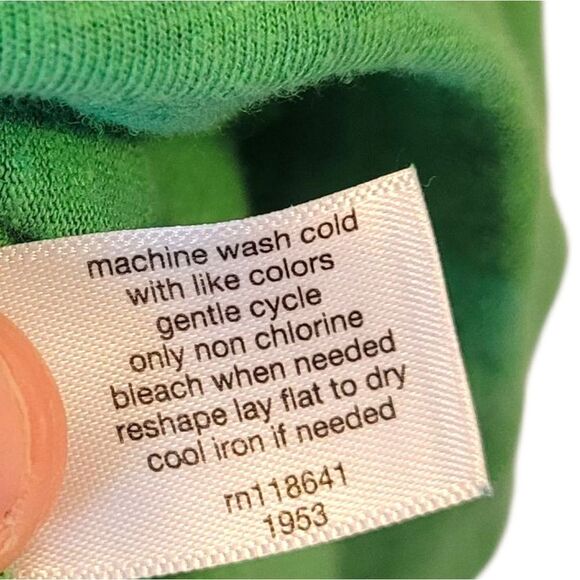 Lane Bryant Women's Kelly Green Linen Blend Polo Shirt Size 18/20 - Picture 6 of 6